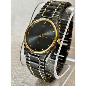 Citizen 1980s quartz 3620-364236 30mm men's bracelet watch, working